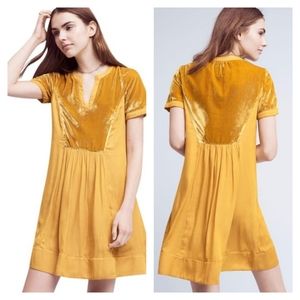 Anthropologie Velvet Tunic - Marigold